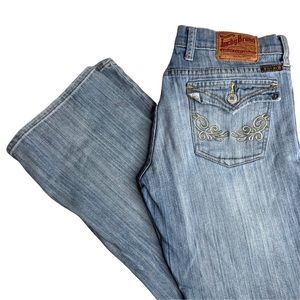 Lucky Brand Bramble Sweet-N-Low Flap Pocket Bootcut Jeans 8/29 Y2K Boho Chic